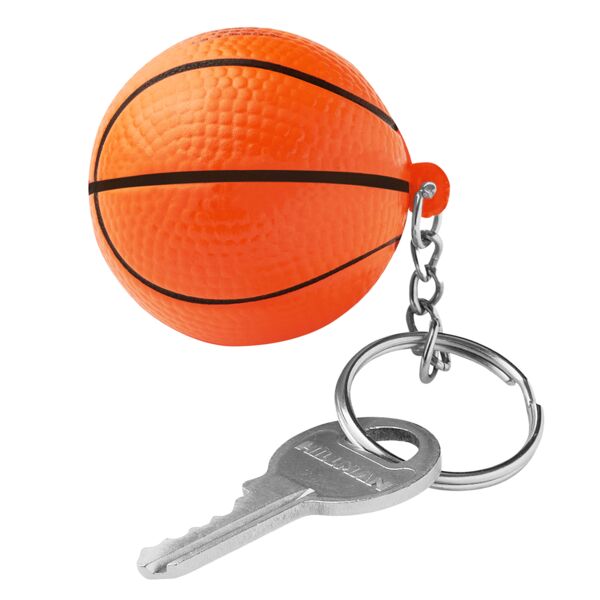 Basketball Shape Stress Ball Keychain Thumbnail