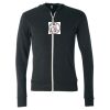 Unisex Triblend Lightweight Full-Zip Hooded Long Sleeve Tee Thumbnail
