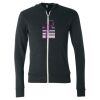 Unisex Triblend Lightweight Full-Zip Hooded Long Sleeve Tee Thumbnail