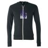 Unisex Triblend Lightweight Full-Zip Hooded Long Sleeve Tee Thumbnail