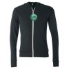 Unisex Triblend Lightweight Full-Zip Hooded Long Sleeve Tee Thumbnail