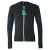 Unisex Triblend Lightweight Full-Zip Hooded Long Sleeve Tee Thumbnail