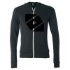 Unisex Triblend Lightweight Full-Zip Hooded Long Sleeve Tee Thumbnail