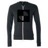 Unisex Triblend Lightweight Full-Zip Hooded Long Sleeve Tee Thumbnail