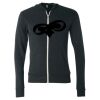 Unisex Triblend Lightweight Full-Zip Hooded Long Sleeve Tee Thumbnail