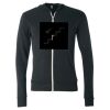 Unisex Triblend Lightweight Full-Zip Hooded Long Sleeve Tee Thumbnail