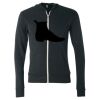 Unisex Triblend Lightweight Full-Zip Hooded Long Sleeve Tee Thumbnail