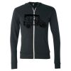 Unisex Triblend Lightweight Full-Zip Hooded Long Sleeve Tee Thumbnail