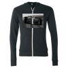 Unisex Triblend Lightweight Full-Zip Hooded Long Sleeve Tee Thumbnail