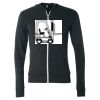 Unisex Triblend Lightweight Full-Zip Hooded Long Sleeve Tee Thumbnail