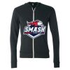 Unisex Triblend Lightweight Full-Zip Hooded Long Sleeve Tee Thumbnail