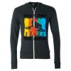 Unisex Triblend Lightweight Full-Zip Hooded Long Sleeve Tee Thumbnail