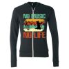 Unisex Triblend Lightweight Full-Zip Hooded Long Sleeve Tee Thumbnail