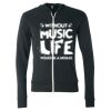 Unisex Triblend Lightweight Full-Zip Hooded Long Sleeve Tee Thumbnail