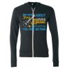 Unisex Triblend Lightweight Full-Zip Hooded Long Sleeve Tee Thumbnail