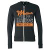 Unisex Triblend Lightweight Full-Zip Hooded Long Sleeve Tee Thumbnail