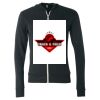 Unisex Triblend Lightweight Full-Zip Hooded Long Sleeve Tee Thumbnail