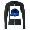 Unisex Triblend Lightweight Full-Zip Hooded Long Sleeve Tee Thumbnail