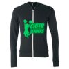 Unisex Triblend Lightweight Full-Zip Hooded Long Sleeve Tee Thumbnail