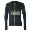 Unisex Triblend Lightweight Full-Zip Hooded Long Sleeve Tee Thumbnail