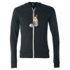 Unisex Triblend Lightweight Full-Zip Hooded Long Sleeve Tee Thumbnail