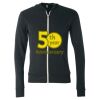 Unisex Triblend Lightweight Full-Zip Hooded Long Sleeve Tee Thumbnail