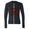 Unisex Triblend Lightweight Full-Zip Hooded Long Sleeve Tee Thumbnail