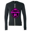 Unisex Triblend Lightweight Full-Zip Hooded Long Sleeve Tee Thumbnail