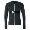 Unisex Triblend Lightweight Full-Zip Hooded Long Sleeve Tee Thumbnail
