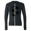Unisex Triblend Lightweight Full-Zip Hooded Long Sleeve Tee Thumbnail