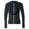 Unisex Triblend Lightweight Full-Zip Hooded Long Sleeve Tee Thumbnail