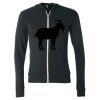 Unisex Triblend Lightweight Full-Zip Hooded Long Sleeve Tee Thumbnail