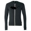 Unisex Triblend Lightweight Full-Zip Hooded Long Sleeve Tee Thumbnail