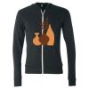 Unisex Triblend Lightweight Full-Zip Hooded Long Sleeve Tee Thumbnail