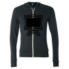 Unisex Triblend Lightweight Full-Zip Hooded Long Sleeve Tee Thumbnail
