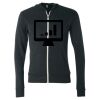 Unisex Triblend Lightweight Full-Zip Hooded Long Sleeve Tee Thumbnail