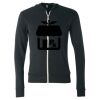 Unisex Triblend Lightweight Full-Zip Hooded Long Sleeve Tee Thumbnail