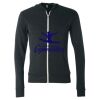 Unisex Triblend Lightweight Full-Zip Hooded Long Sleeve Tee Thumbnail