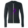 Unisex Triblend Lightweight Full-Zip Hooded Long Sleeve Tee Thumbnail