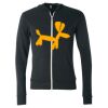 Unisex Triblend Lightweight Full-Zip Hooded Long Sleeve Tee Thumbnail