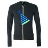 Unisex Triblend Lightweight Full-Zip Hooded Long Sleeve Tee Thumbnail