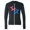 Unisex Triblend Lightweight Full-Zip Hooded Long Sleeve Tee Thumbnail
