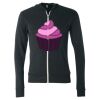 Unisex Triblend Lightweight Full-Zip Hooded Long Sleeve Tee Thumbnail