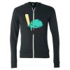 Unisex Triblend Lightweight Full-Zip Hooded Long Sleeve Tee Thumbnail