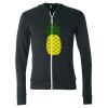 Unisex Triblend Lightweight Full-Zip Hooded Long Sleeve Tee Thumbnail