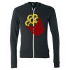 Unisex Triblend Lightweight Full-Zip Hooded Long Sleeve Tee Thumbnail