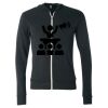 Unisex Triblend Lightweight Full-Zip Hooded Long Sleeve Tee Thumbnail
