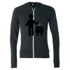 Unisex Triblend Lightweight Full-Zip Hooded Long Sleeve Tee Thumbnail