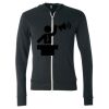 Unisex Triblend Lightweight Full-Zip Hooded Long Sleeve Tee Thumbnail