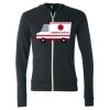 Unisex Triblend Lightweight Full-Zip Hooded Long Sleeve Tee Thumbnail